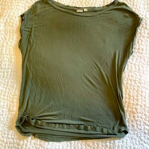Relaxed cap sleeve olive shirt